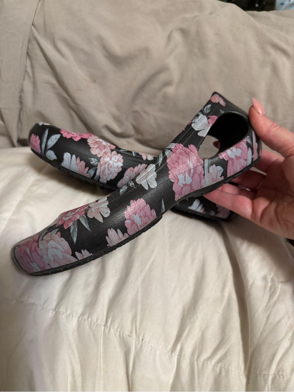 CROCS KADEE PURPLE SEASONAL PRINTED Women’s Floral Ballet Flat Slip-On - Picture 5 of 7